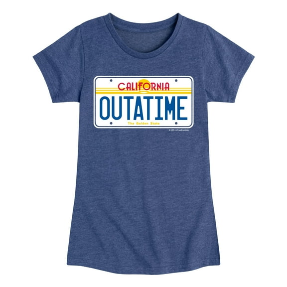 Back To The Future - California License Plate Outtatime - Toddler & Youth Girls Short Sleeve Graphic T-Shirt