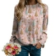 thumbnail image 3 of larppty Christmas Sweatshirts for Women 2025 Long Sleeve Pullover Tops Funny Graphic Ugly Christmas Sweater Xmas Shirts for Party (Pink, L), 3 of 6