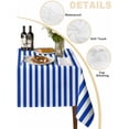 thumbnail image 2 of Navy Blue Stripe Table Cloth, Modern White Vertical Striped Geometric Waterproof Tablecloth for Rectangle Tables, Reusable Washable Fabric Table Cover for Restaurant Kitchen Dining Tables 54"x108", 2 of 6