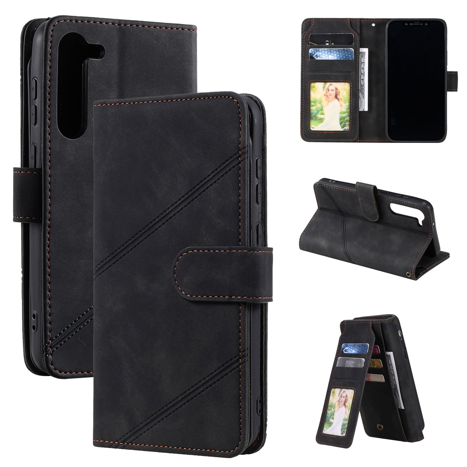 ETFAST Wallet Card Slot Flip Zipper Leather Phone Case For Samsung Galaxy S24 Ultra S24Plus S23 Ultra S23Plus S23FE S22 Ultra S21 Ultra S20 S10 S9 Leather Phone case
