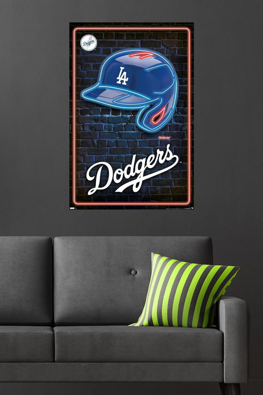 MLB Los Angeles Dodgers - Neon Helmet 23 Wall Poster, 22.375" x 34"