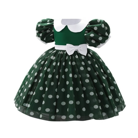 

LUOGENLI Girls Skirts with Shorts Underneath Toddler Polka Dots Dress for Holiday Birthday Party Girl Vintage Bow Princess Dress Girls Dress Shoes Girls Dresses 5T-6T 6-12 Months