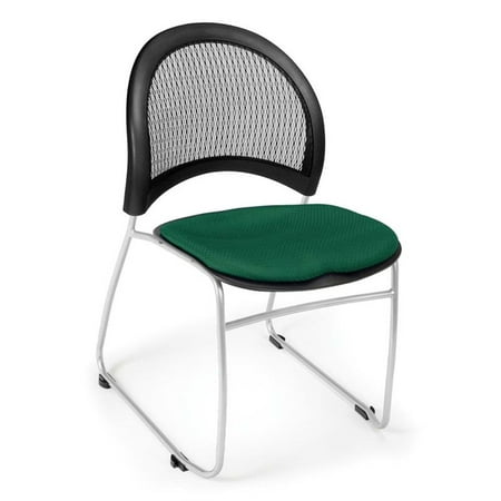 - OFM Moon Fabric Stacking Chair in Forest Green