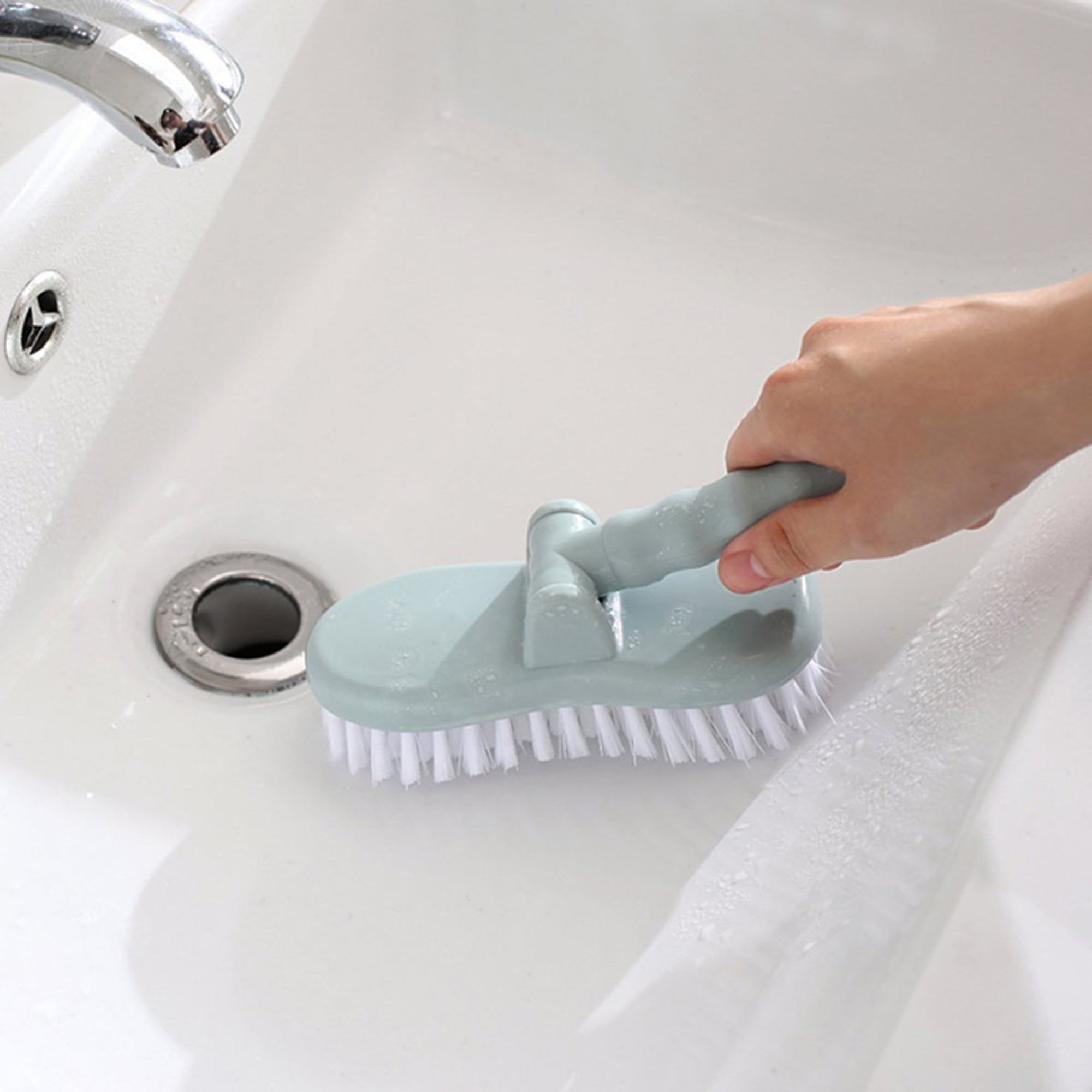 Jokupey 4pcs Cleaning Brush Small Scrub Brush Kitchen Sink Bathroom Brushes, Sliding Door or Window Track Cleaning Brush with Dustpan