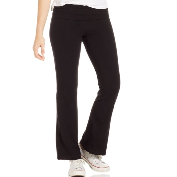 Material Girl Active Juniors Foldover Waistband Yoga Pants Black M