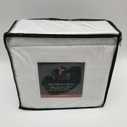 Tribeca Living Twin Tribeca Plaid 300 Thread Count Cotton Extra Deep Pocket Shee