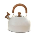 thumbnail image 4 of Elodie Whistling Kettle Modern Large Capacity Cookware Teapot for Dorm Camping Home 3L white, 4 of 8