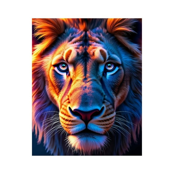 Paint by Numbers Kit for Adults, Lion Vibrant Colorful Art Face Paint by Numbers, Easy Paint by Numbers Kit for Adults Beginner, DIY Adult Paint by Number Kits on Canvas, 12x16in Home Decor