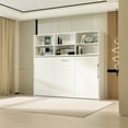 thumbnail image 4 of Royard Oaktree Twin Size Horizontal Murphy Bed with Shelves, Foldable Wall Bedframe with Gas Struts, 4 of 7