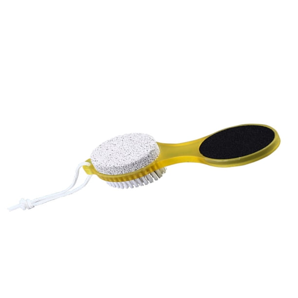 Seitruly Lima para pies colgante de mano pedicura exfoliante removedor de piel muerta cepillo de baño herramienta de limpieza accesorios con Protección de la piel Amarillo