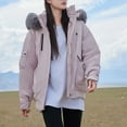 thumbnail image 2 of Winter Warm Coats for Womens Fashion Plus Size Casual Loose Fashion Solid Color Pocket Long Sleeve Parkas Hooded Coat, 2 of 5