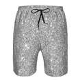 thumbnail image 3 of Logiee GlitterSilver Print Mens Swim Trunks Quick Dry Board Shorts,Breathable Hawaii Beach Shorts Swimwear Bathing Suits-Medium, 3 of 6