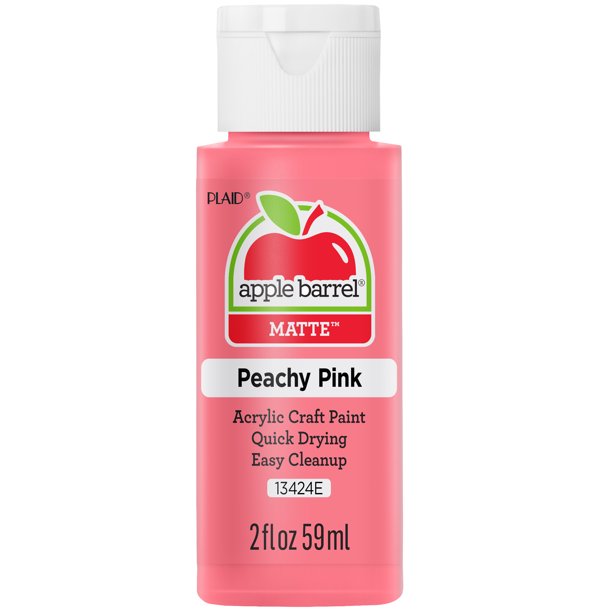 Apple Barrel Acrylic Craft Paint, Matte Finish, Peachy Pink, 2 fl oz