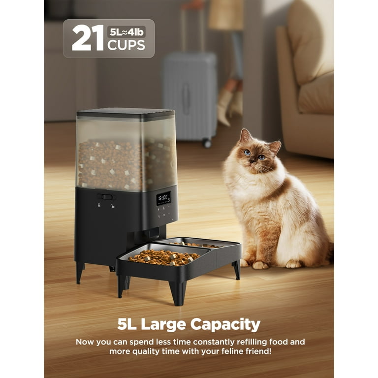 FINEPET'S ドッグフード Feelneedy Automatic Cat Feeder 5L Timed Pet Food Dispenser