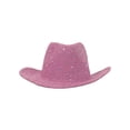 thumbnail image 1 of Glitter Sequin Trim Cowboy Hat - Light Pink, 1 of 2