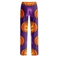 thumbnail image 6 of Soft Pajamas for Women Halloween Pumpkin Print Loose Pj Pants Drawstring Sleepwear Bottoms, 6 of 6