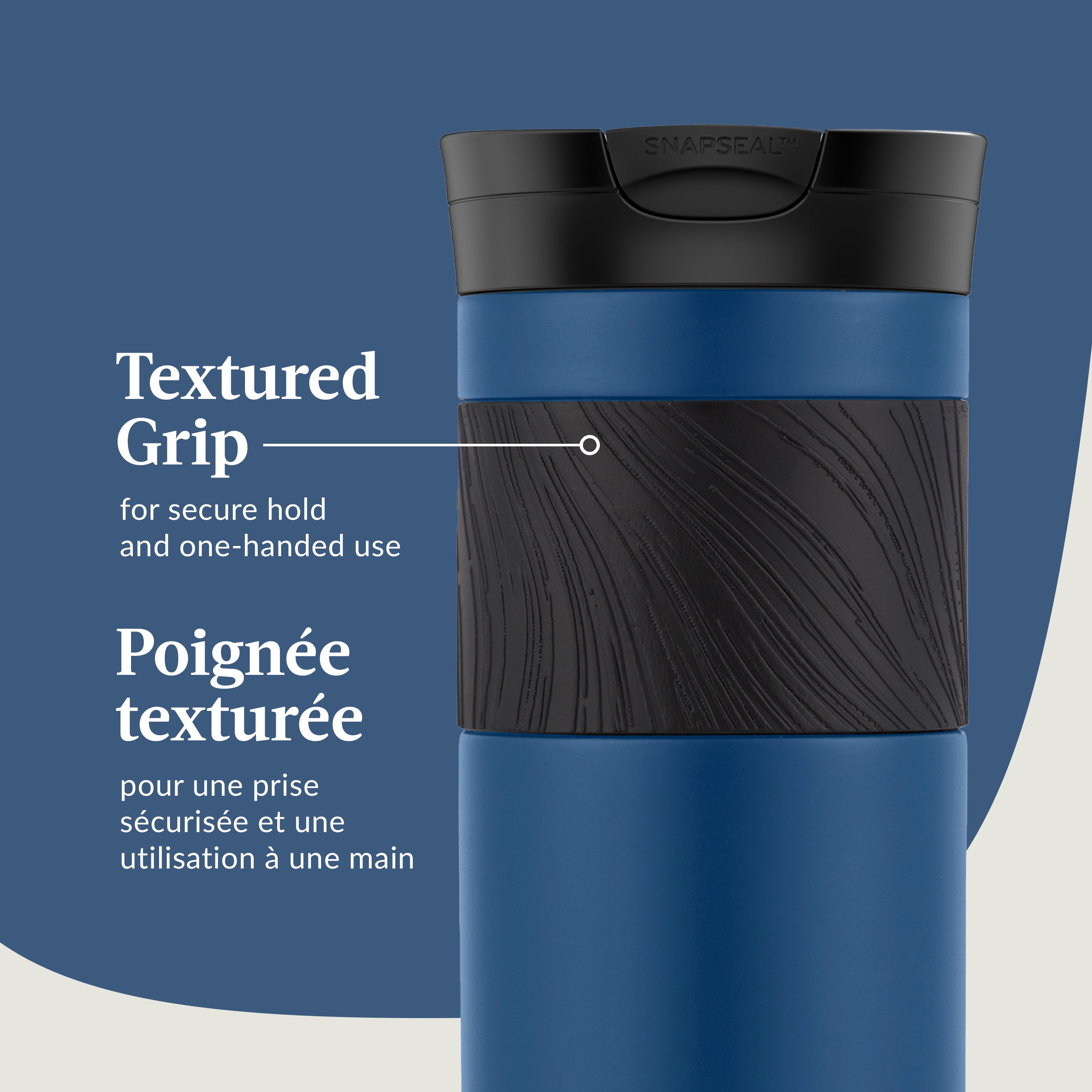 Contigo Byron 2.0 Stainless Steel Travel Mug with SNAPSEAL Lid and Grip, 20 oz (591 ml), Blue Corn Light, 1 Count