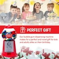 thumbnail image 3 of Playo 7” Mini Gumball Machine for Kids with Coin Bank & 23 Gumballs, Red, 3 of 9