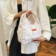thumbnail image 4 of BMYJ Insulated Lunch Bag, Floral Design Lunch Bag for Women, Cute and Small Leakproof Lunch Box, Corduroy Lunch Tote for Work, Office, Travel, Picnic,Thermal Meal Bag to Keep Food Fresh, 4 of 5