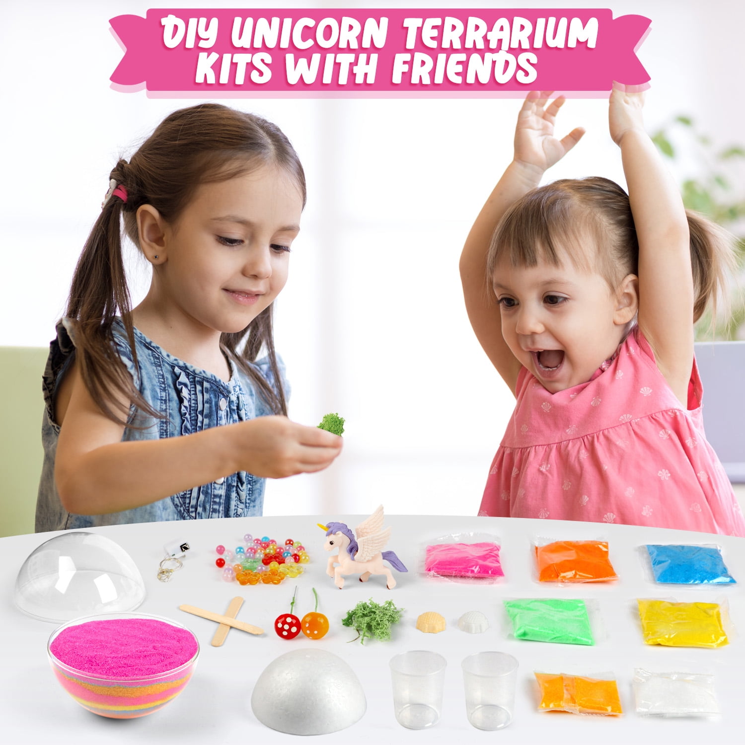 Carsky Unicorn Toys for Girls, Light up Unicorns Crystals Growing Terrarium Kit for Kids, Arts & Crafts Kits, Birthday Gifts for Ages 5-7 8-11 12+