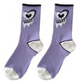 thumbnail image 2 of Opvise Winter Socks 1 Pair Mid-calf Socks Korean Heart Embroidery Kawaii Hip Hop Color Matching Anti-slip Soft No Odor Sweat Absorption Lady Four Seasons Sports Socks Purple, 2 of 8