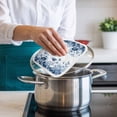 thumbnail image 4 of Navy Blue Flowers Pot Holders for Kitchen Heatproof Potholder, 3 Pack Summer Pastoral Botanical Hot Pads Multipurpose Oven Pads Cloth Potholders Trivet for Cooking Baking, 4 of 8