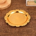 thumbnail image 4 of Outdor Decorative Serving Tray Metal Jewelry Dish And Vanity Organizer Round Snack Platter For Parties Tabletop Plate For Dessert And Candles, 4 of 4