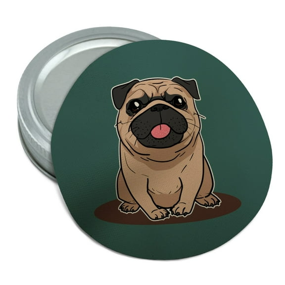 Pug Sticking Out Tongue Round Rubber Non-Slip Jar Gripper Lid Opener