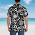 thumbnail image 3 of Lsque Metallic Gears pattern Hawaiian Shirt for Men, Unisex Summer Beach Casual Short Sleeve Button Down Shirts-XX-Large, 3 of 9