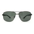 thumbnail image 1 of Classic Mens Rectangular Metal Rim Aviator Sunglasses Gunmetal Green, 1 of 4