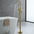 thumbnail image 2 of Freestanding Clawfoot Tub Faucet with Hand Shower, Wand Floor Mounted Bathroom Brass Tub Filler, 2 of 5