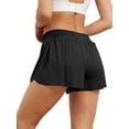 thumbnail image 4 of Franhais Women Athletic  Shorts Flowy Running Yoga Double Layer Shorts Biker Shorts Quick-Dry Drawstring High Waisted Gym Yoga Tennis Short  Pants, 4 of 6