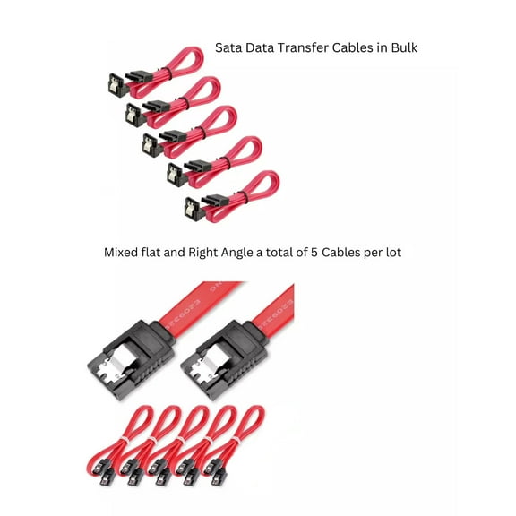 ViprTech 18" SATA to SATA III 3.0 Cable 6.0 Gbps, Mixed Color, 5 Count