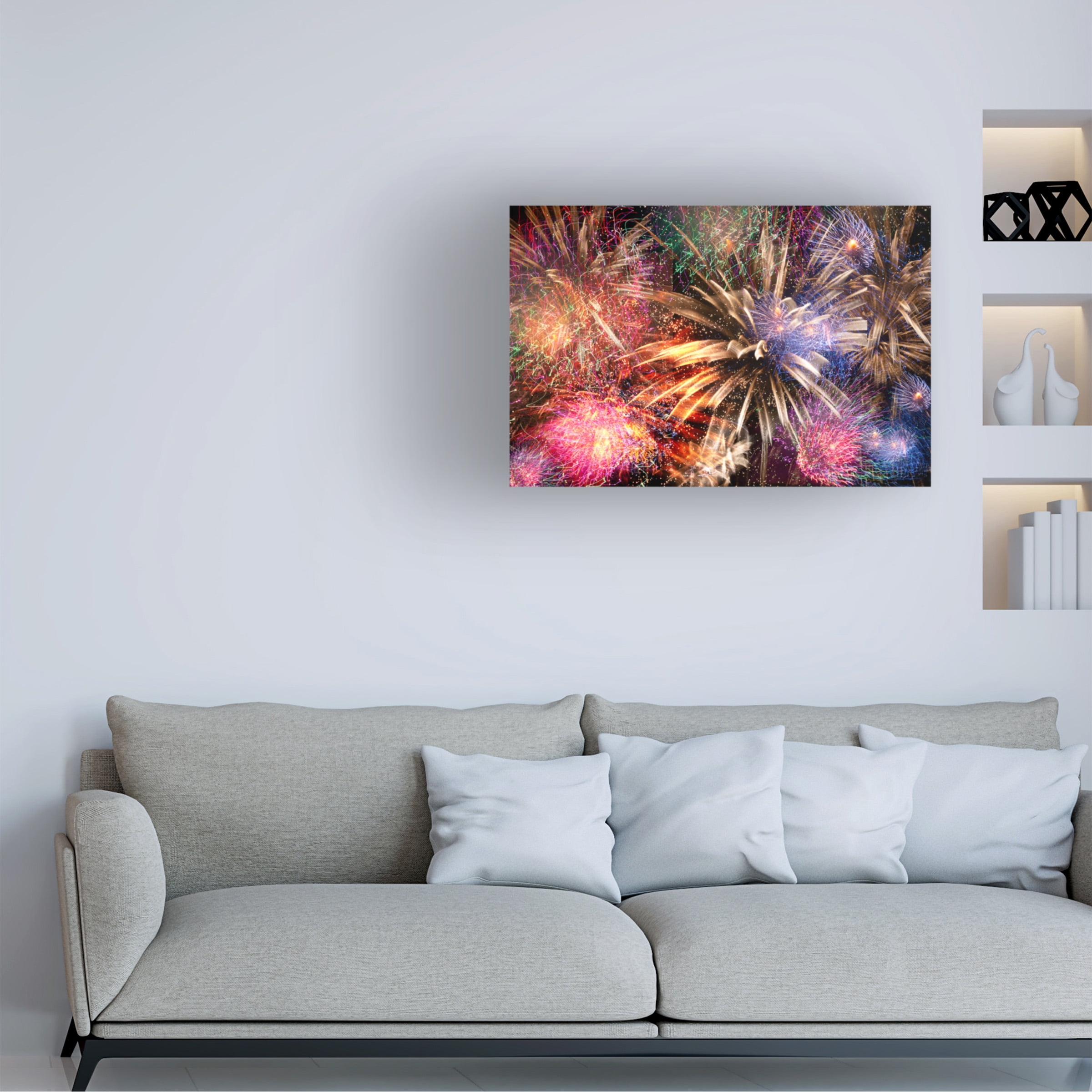 Trademark Fine Art TOSHIO TANEDA  fireworks dance Canvas Wall Art