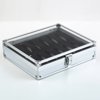 Silver Aluminium Square Jewelry 12 Grid Slots Watches Display Storage Box Case Watch Display Box Jewelry Organizer