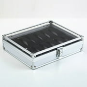 Silver Aluminium Square Jewelry 12 Grid Slots Watches Display Storage Box Case Watch Display Box Jewelry Organizer