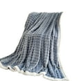 thumbnail image 2 of Steadline 100x70cm Fleece Throw Blanket for Couch Soft Warm Solid Color Polyester Decorative Striped Blanket for Living Room Bedroom Camping Travel All Season Home Decor, 2 of 6