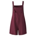 thumbnail image 4 of Shorts for Women Summer Adjustable Suspenders Solid Color Button Casual Loose High Waisted Short S-2XL, 4 of 5
