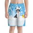 thumbnail image 2 of Rocae Collie in Bathtub for Teen Beach Trunks Boys Swim Trunks with Compression Liner Quick Dry Board ShortsLarge, 2 of 9