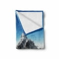 thumbnail image 2 of Mountain Soft Flannel Fleece Blanket, Highest Mountain Above the Clouds with Clear Sunny Sky Background Earth is Magic, Cozy Plush for Indoor and Outdoor Use, 60" x 80", White Blue, by Ambesonne, 2 of 6