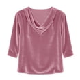 thumbnail image 5 of Elegant Stain Cowl Neck Tunic for Women 3/4 Sleeve Solid Blouses Dressy Casual Wear Ideal for Office Days Weekend Brunch and Date Nights, 5 of 7