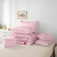 thumbnail image 6 of Castle Fairy Girls Monogrammed Letter 7-Piece Twin Bedding Sets,Sparkling Sequin Crystal Bedding Comforter Set,Pink Bowknot Breathable Sheet Sets,Super Cozy Room Decor, 6 of 8