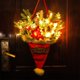 thumbnail image 4 of Colgante luminoso de sombrero navideño con simulación de planta verde para puerta, ideal para puertas, ventanas, paredes y otros artículos de decoración navideña., 4 of 6