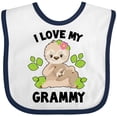thumbnail image 3 of Inktastic Cute Sloth I Love My Grammy with Green Leaves Boys or Girls Baby Bib, 3 of 4