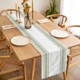 thumbnail image 4 of Sage Green Striped Table Runner Farmhouse Simple Line Vertical Stripes Tablerunners 13 x 108 Inch, Table Decorations Tabletop Scarf for Summer Gathering Holiday Farmhouse Kitchen Dining Decor, 4 of 8