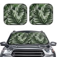thumbnail image 2 of Xecao Tropical Palm Leaves1 for Foldable Car Sun Shades (2-Pack) offer sun protection with an easy-fold design for convenient windshield shading., 2 of 7
