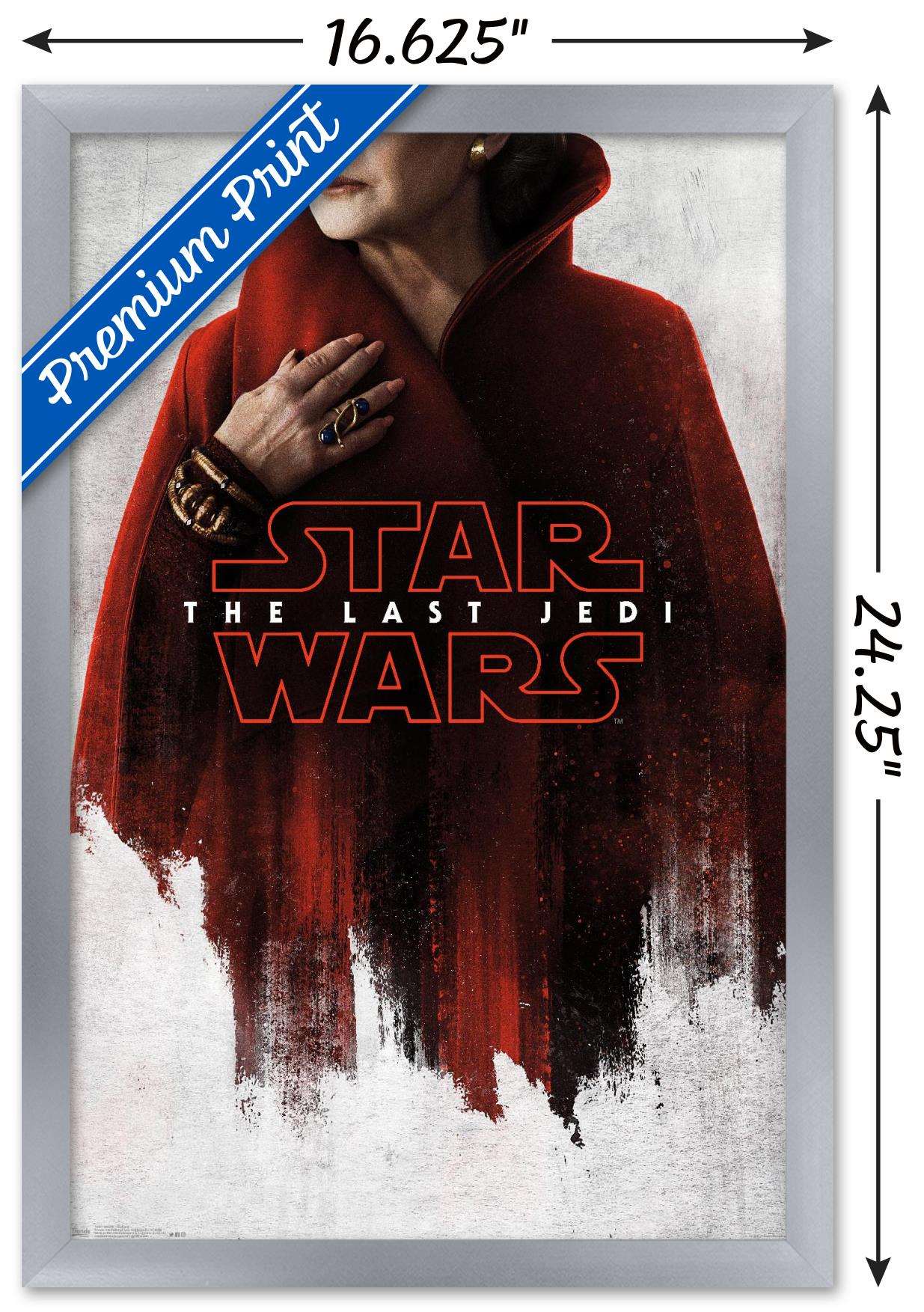 Star Wars: The Last Jedi - Red Leia Wall Poster, 14.725" x 22.375", Framed