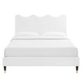 thumbnail image 6 of Modway Current Modern Style Performance Velvet Twin Platform Bed in White, 6 of 10