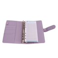 thumbnail image 4 of Carpeta de presupuesto A6, 6 agujeros, portátil, impermeable, suave, resistente al desgarro, cubierta de carpeta de presupuesto de cuero PU A6, manual de presupuesto de efectivo, color morado, 4 of 14
