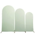 thumbnail image 2 of BalsaCircle 3 Fitted Sage Green Matte Spandex Round Top Wedding Arch Backdrop Stand Covers Set Party, 2 of 8